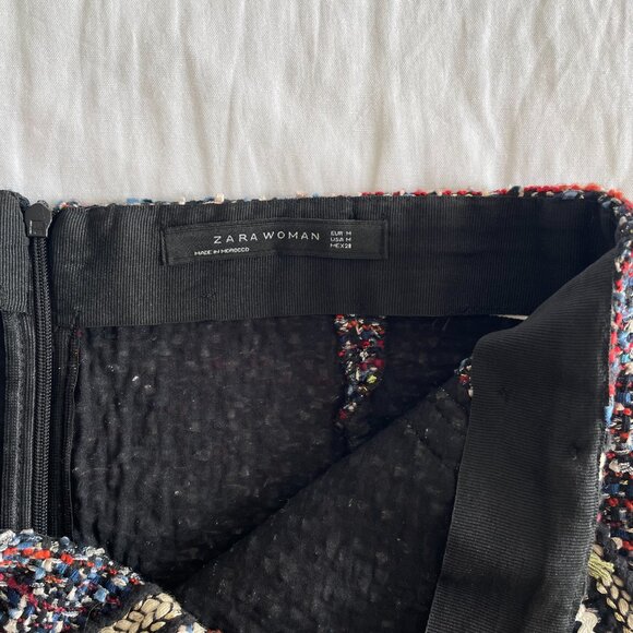 Zara Tweed Knit Multicolor Skirt (sz M) - Picture 6 of 8